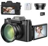 4K Appareil Photo 48MP avec Grand Angle & Carte SD De 32G, Appareil Photo Numérique Compact avec Zoom Numérique 16x, Mini Appareil Photo pour La Photographie, pour Adolescents Et Adultes Débutants