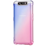 Samsung Galaxy A80 - Hållbart Silikonskal Tjocka Hörn FLOVEME Blå/Rosa