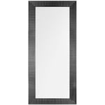 Miroir Mural de Forme Rectangulaire 130 x 50 cm au Design Moderne avec Cadre en Plastique Noir pour Salon ou Chambre Beliani