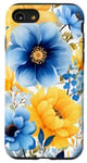 Coque pour iPhone SE (2020) / 7 / 8 Aquarelle florale jaune bleu