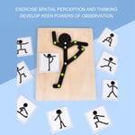 Wooden Stick Man Toy Stick Man Puzzle Toy Smoothing Surfaces With 24 Cards For