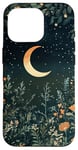 iPhone 16 Pro Night Forest Dark Cottagecore Crescent Moon Botanical Case