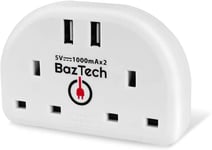 BazTechElectroS European Travel Adapter Plug UK 3 Pin Converter to EU Two Pin 2