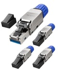 Connecteur RJ45 Sans Outil, Connecteur RJ45 Cat 7 Plaqué or Sans Outil, Connecteur RJ45 blindé pour câble Ethernet Cat6A/Cat7 en lot de 4.[G1202]