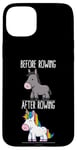 Coque pour iPhone 15 Plus Avant et après Rowing Unicorn Rower