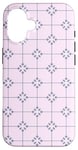 Coque pour iPhone 16 Pale Pink Lavender Grey Star Grid Romantic Girly Pattern