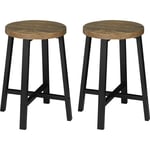 Lot de 2 Chaises Salle à Manger Woltu Tabouret Cuisine, Style Industriel, Marron Rustique+Noir,