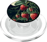 Fraise fruitée la nuit avec lune pour fraises PopSockets PopGrip pour MagSafe