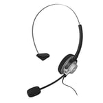 Hama Casque-Micro pour téléphone sans Fil (Casque Supra aural avec Arceau Ouvert Ajustable, Réglage Volume sur Le câble, Jack 2.5 mm, 1.20 m, Garantie 10ans) Noir/Argent