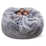 Lazy Sofa Bean Bag Konstgjord päls Bean Bag Bönsoffa Snow grey 150cm*75cm