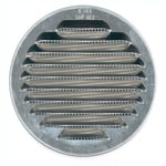 Grille d'aération métal Autogyre à persiennes avec moustiquaire brut Ø100 mm