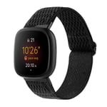 Vävd Nylonarmband Fitbit Versa 3/Sense Svart