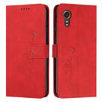 Red Long Lanyard Heart Pu-Kotelo, Joka On Yhteensopiva Samsung Galaxy Xcover 7:N Kanssa