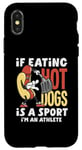 Coque pour iPhone X/XS Si manger des hot dogs est un sport, je suis un athlète, un hot dog amusant