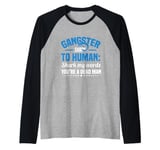 Gangster Shark To Human Shark My Words You’re A Dead Man Raglan Baseball Tee