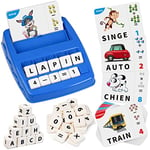 Joozmui Jeux Educatif 3 4 5 6 7 8 Ans, Jouet Fille 3-8 Ans Cadeau Enfant 3-6 Ans Garçon Apprendre a Lire Jeux de Societe Française Lettre Scrabble