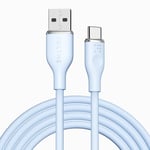 Câble USB vers USB-C 1.8M Bleu, Câble d'alimentation Charge USB 2.0 3A Rapide Chargeur Power Delivery Samsung Ultra Doux, Solide et Flexible