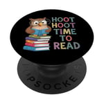 Funny Owl Lover Reading Teacher Bookworm Book Nerd PopSockets PopGrip Interchangeable