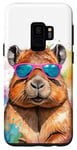 Coque pour Galaxy S9 Capybara Lunettes Soleil Capy Coloré Animaux Motif Imprimé