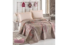 Eponj Home Sengeteppe Enkelt 160x235 cm - Beige/Rød/Rosa/Grønn dobbeltseng Beige