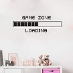 Vinyl Wall Decal Game Zone Loading Wall Sticker Home Decor Gamer Room Wall Mural Boys Bedroom Decoration Wall Stickers AY1010 (42x120cm, Black)