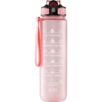 Beauty Rebels Motivational Water Bottle 1 L Pink