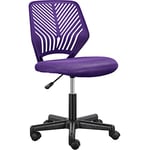 Yaheetech Chaise de Bureau, Chaise d'Ordinateur, Fauteuil Bureau Ergonomique, Pivotant, Fonction Réglage, Style Moderne, Charge de 136kg Violet