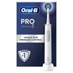 Oral-B Pro 3 Electric Toothbrush For Adults, 1 Cross Action Toothbrush Head, 3 Modes, Oral B Electric Toothbrush With Pressure Sensor, 2 Pin UK Plug, 3000, White