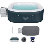 Spa gonflable BESTWAY - Lay-Z-Spa Ibiza Airjet - 180 x 180 x 66 cm - 4/6 places + Couverture thermique pour spas