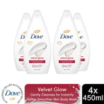 Dove Body Wash Hydrate, Fruity Nourish or Velvet Glow with 0% Sulfate SLES,450ml