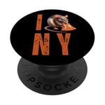 Funny NY City Rat Mangeant Pizza Pepperoni PopSockets PopGrip Adhésif