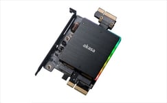 AKASA – Dual M.2 PCIe adapter, RGB, heatsink, PCIe x4, black (AK-PCCM2P-04)