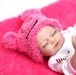 Pinky Reborn Real Looking Tiny Twin 9.8 25 Cm Reborn Baby Dolls Touch Soft Full Body Vinyle Silicone Réaliste Poupées Nouveau-Né Fille Twins Cadeau De Noël, Bouche Magnétique