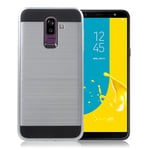 Samsung Galaxy J8 (2018) mobilskal plast silikon borstad - Silver