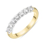 18ct Yellow Gold 0.74ct Diamond Brilliant Cut Wedding Half Eternity Ring
