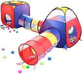 EocuSun Kids Play Tent Pop Up Tent 4 in 1 Tent Playhouse Crawl Tunnel Ball Pit Indoor Outdoor Playground with Zipper Storage Bag for Boys Girls Babies Toddlers Children Tent