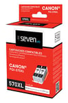 Seven Life Compatible Canon pgi-570 XL BK Pack de 2 Cartouches