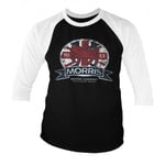 Hybris Morris Motor Co. England Baseball 3/4 Sleeve Tee (S,White-Black)