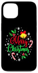 iPhone 13 Merry Christmas Happy holidays Jingle Bells and Snowflakes Case