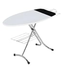 Elegant Plus Ironing Board - Made in ITALY - 125x46 cm - Chrome Steel Ironing Table - Padded Cover with Fireproof Area