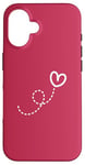 iPhone 16 Heart Doodle Love Message Valentine's Day Red Case