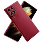 YANJIEER ESONG Coque en Silicone pour Samsung Galaxy A22 5G,Original Case pour Femme/Fille,Ultra Fine Housse en Silicone Souple Fantaisie TPU Bumper Protection Belle Etui Bordeaux