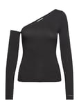 Cotton Modal Off Shoulder Ls Top Tops T-shirts & Tops Long-sleeved Black Calvin Klein