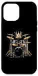 Coque pour iPhone 13 Pro Max Drums King Musician Band Batteur Musique Design Holiday Tees