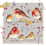 Box of 15 Almanac Winter Robin & Hare Christmas Cards In 3 Designs Boxed Xmas