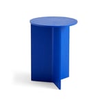 HAY - Slit Table Wood Round High Vivid Blue - Sofabord - Blå - Tre