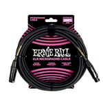 Ernie Ball 20ft Male Female XLR Microphone Cable Black