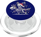 Skeleton Riding Dinosaur T rex Funny Kids Boys Christmas PopSockets PopGrip pour MagSafe