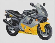 Yamaha YZF 600R Thundercat Motorbike Cross Stitch Kit - yellow