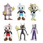 6 st Cuphead Mugman Mecup Brocup Anime Figur Spel Leksaker Set Staty Modell Pvc Docka Tårta Prydnad